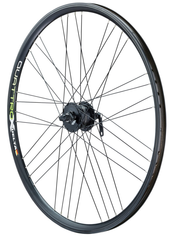 28 Zoll Quattro X 9x4 Nabendynamo Schwarz Disc 6 bolt – Bild 2