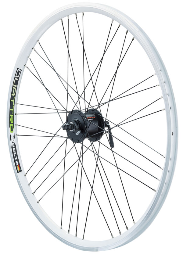 26 Zoll Quattro X 9x4 Nabendynamo Weiß V-Brake – Bild 2