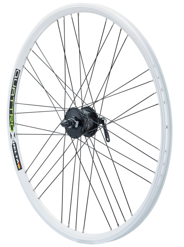 26 Zoll Quattro X 9x4 Nabendynamo Weiß Disc 6 bolt – Bild 2