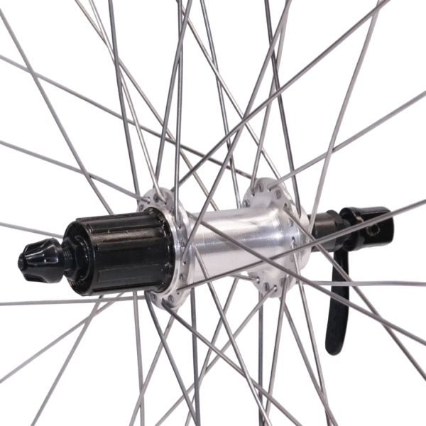 Hinterrad CUT19 Silber inkl. Shimano Tourney FH-TX500, 8/9-fach  V-Brakes/Felgenbremse – Bild 2